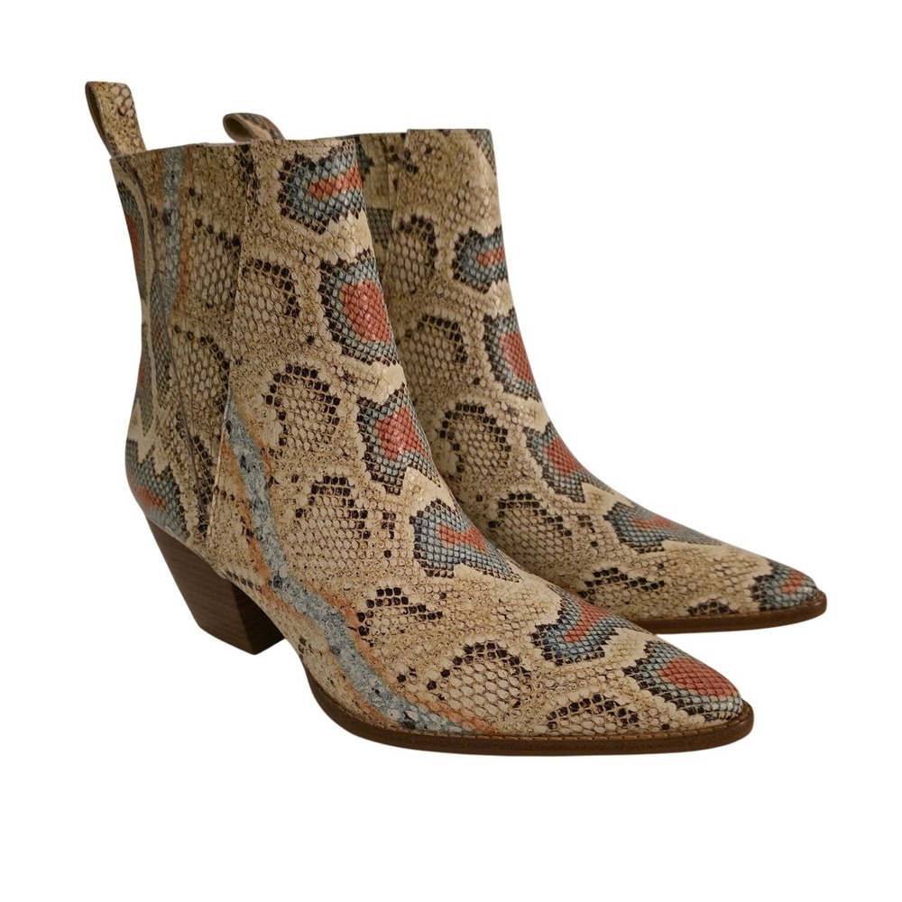 Matisse Elevation Snakeskin Leather Ankle Boots Pointed Toe 9M
